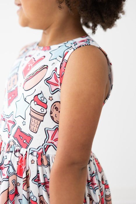 Red, White & BBQ Tank Twirl Dress