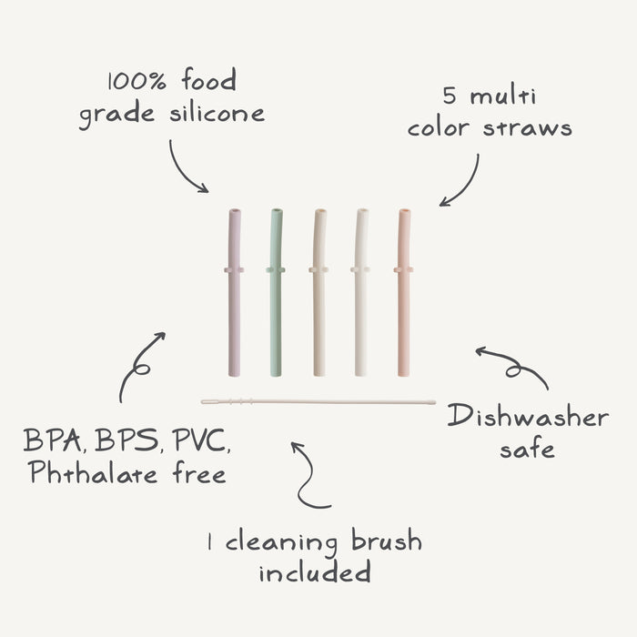 Silicone Replacement Straws - 5 Pack - Nature Baby Outfitter