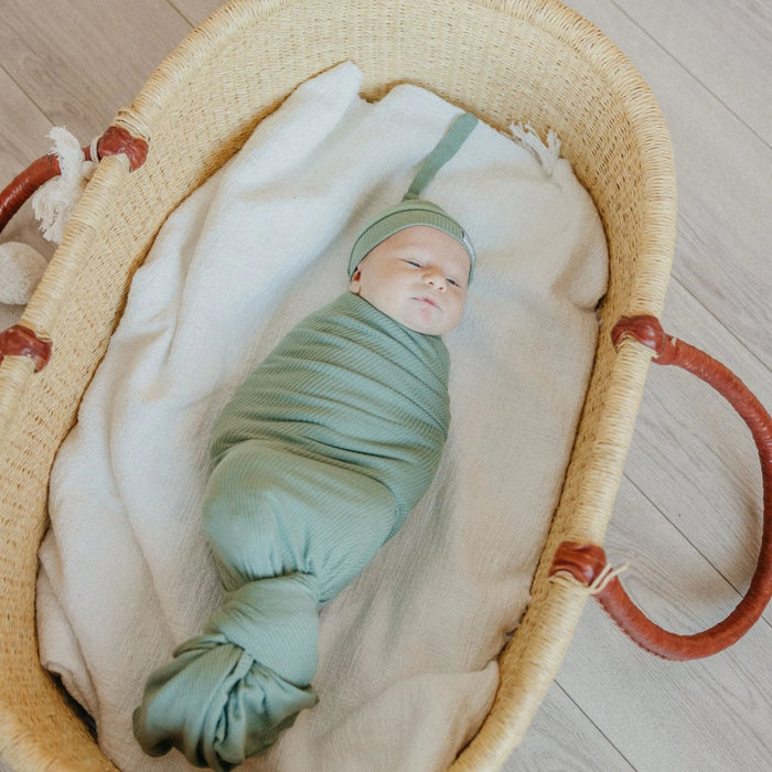 Clover Large Premium Rib Knit Swaddle Blanket