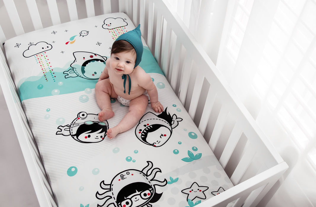 Dive In Organic Standard Size Crib Sheet - Nature Baby Outfitter