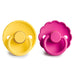 FRIGG Rope/Daisy Natural Rubber Pacifier (Sunflower/Fuchsia) 2-Pack (6-18 Months) - Nature Baby Outfitter