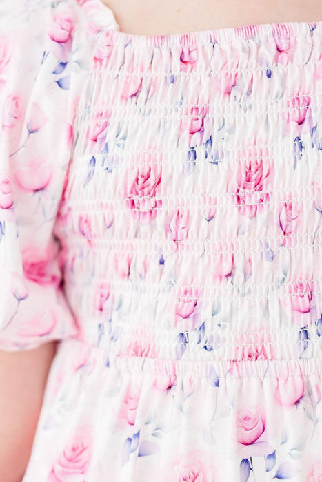 Rose Garden Smocked Ruffle Dress