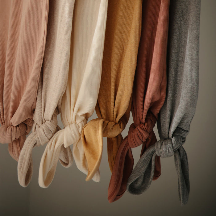 Ribbed Knotted Baby Gown - Nature Baby Outfitter