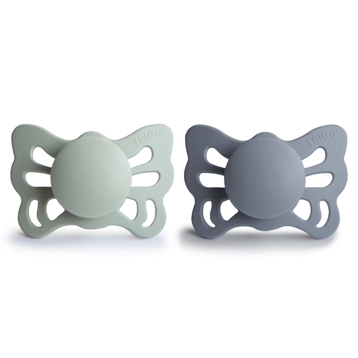 FRIGG Butterfly Anatomical Silicone Pacifier 2-Pack (0-6 Months) - Nature Baby Outfitter