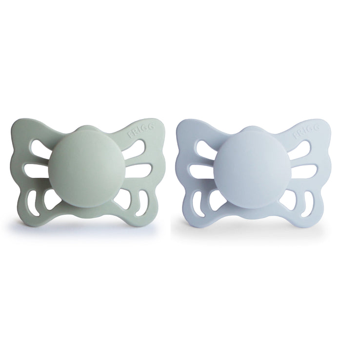 FRIGG Butterfly Anatomical Silicone Pacifier 2-Pack (0-6 Months) - Nature Baby Outfitter