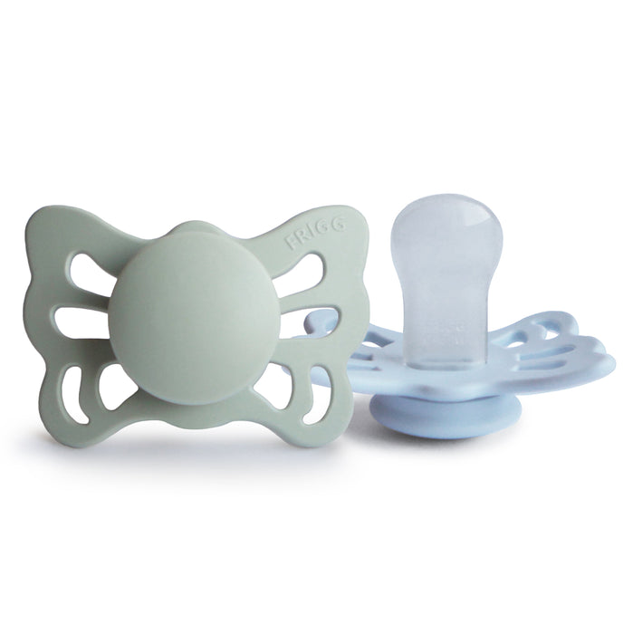 FRIGG Butterfly Anatomical Silicone Pacifier 2-Pack (0-6 Months) - Nature Baby Outfitter