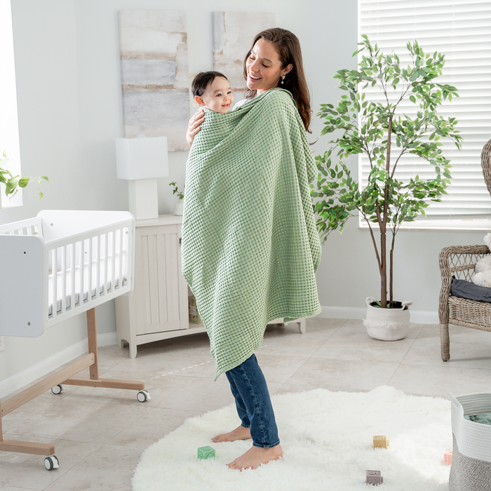 Baby Waffle Blankets in Sage