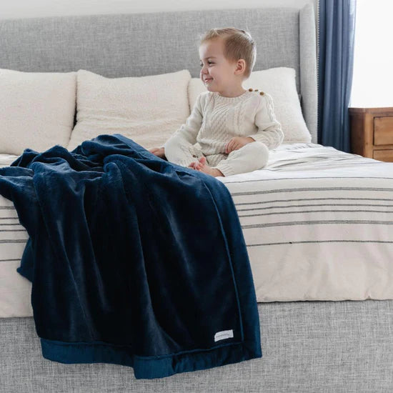 Navy Lush Toddler Blanket