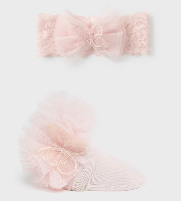 Light Pink Frill Socks with Headband