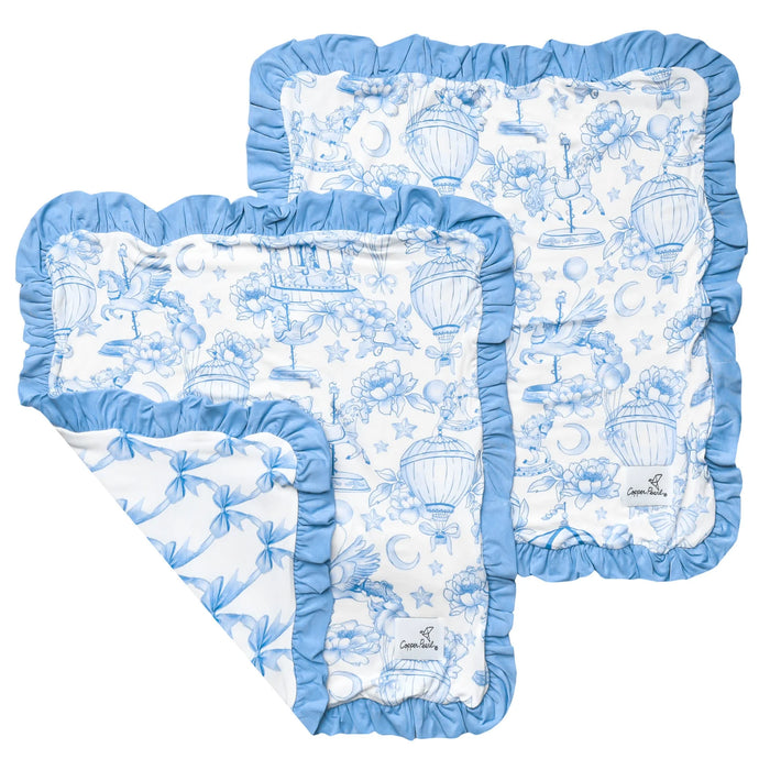 Vintage Carnival Bamboo Ruffled Three-Layer Security Blanket Set