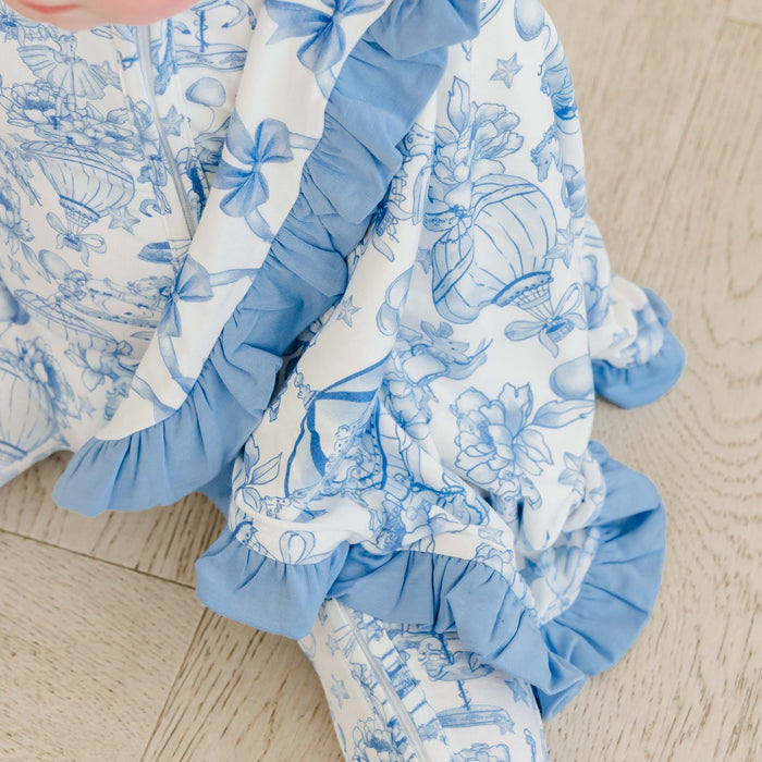Vintage Carnival Bamboo Ruffled Three-Layer Security Blanket Set