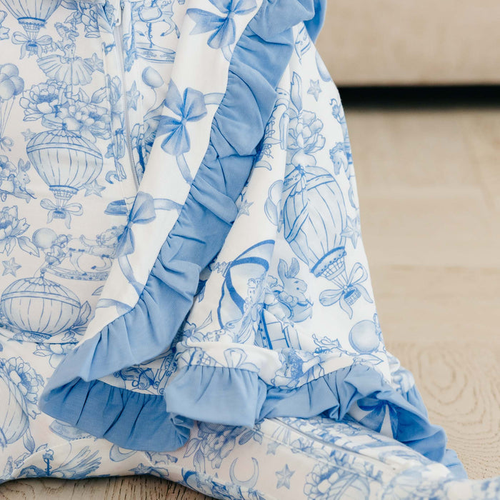 Vintage Carnival Bamboo Ruffled Three-Layer Security Blanket Set