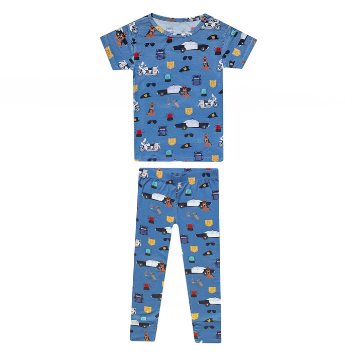 Policemen  Bamboo Two-Piece Short Sleeve Pajamas