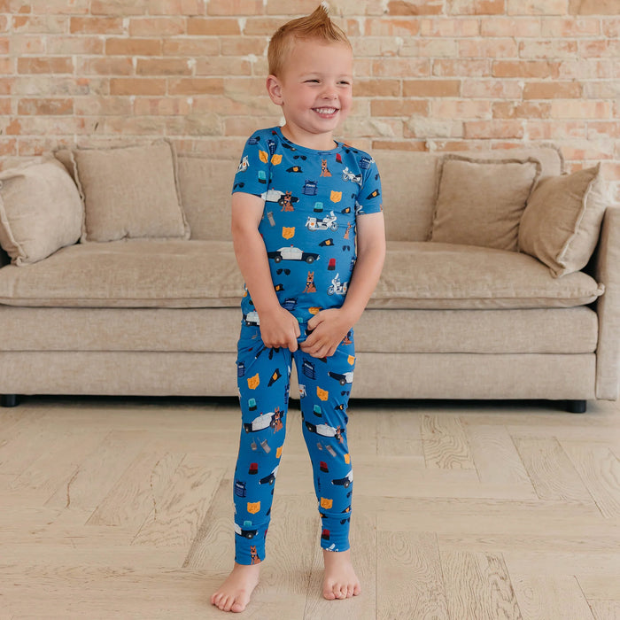Policemen  Bamboo Two-Piece Short Sleeve Pajamas