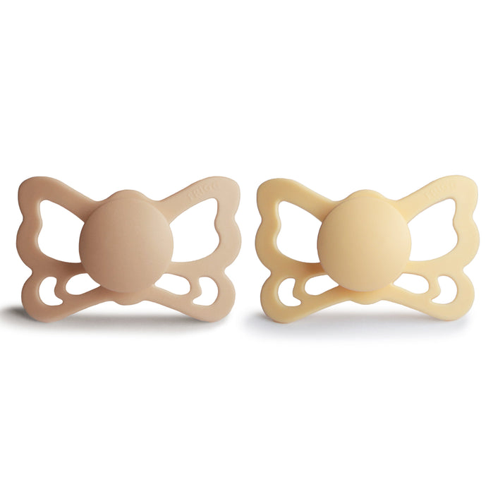 FRIGG Butterfly Anatomical Silicone Pacifier 2-Pack (6-18 Months) - Nature Baby Outfitter
