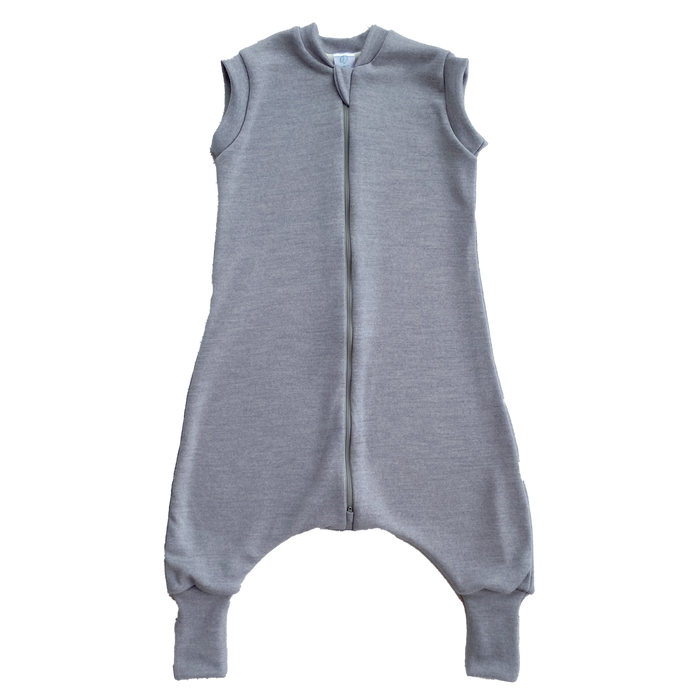 2-LAYER MERINO WOOL SLEEP SACK WITH OPEN LEGS - silver gray - Nature Baby Outfitter