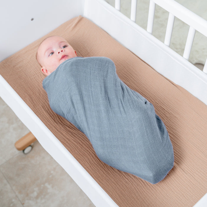 Muslin Swaddle Blanket, 47” x 47” in Pacific Blue & Fern, 2 Pack