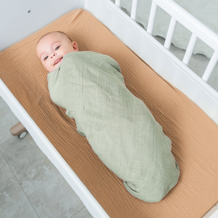 Muslin Swaddle Blanket, 47” x 47” in Sage, 1 Pack