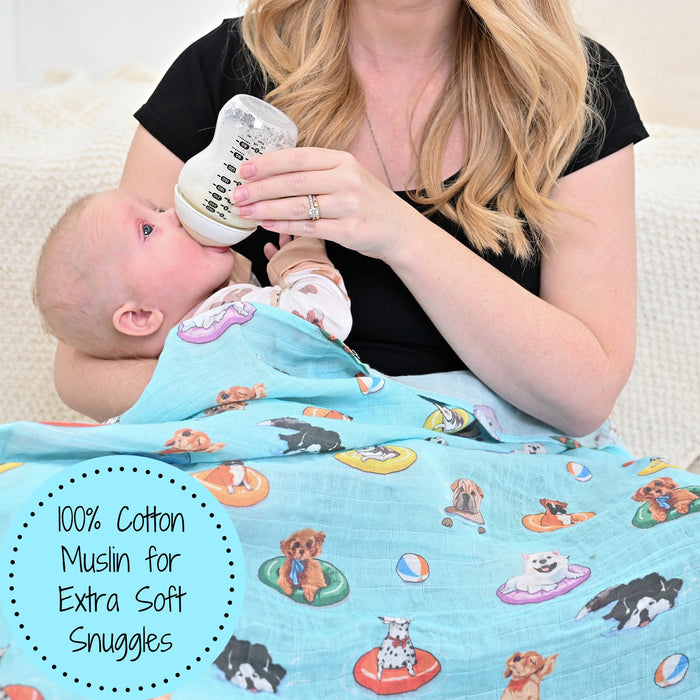 Poolside Pups Swaddle Blanket