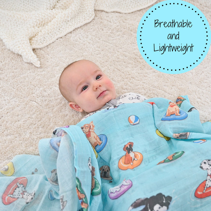Poolside Pups Swaddle Blanket