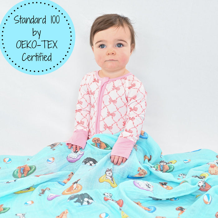 Poolside Pups Swaddle Blanket