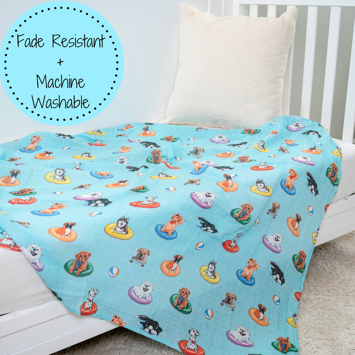 Poolside Pups Swaddle Blanket