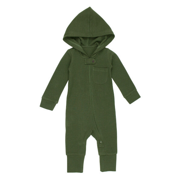 Forest Thermal Organic Zipper Romper