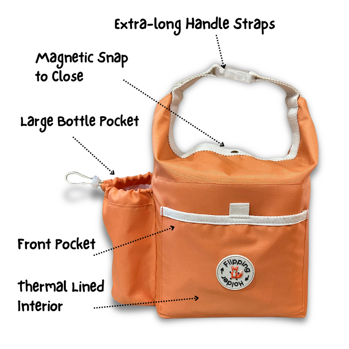 Thermal Tote with Bottle Pocket | easy carry-all bag, clip handle for convenient attachment - Nature Baby Outfitter