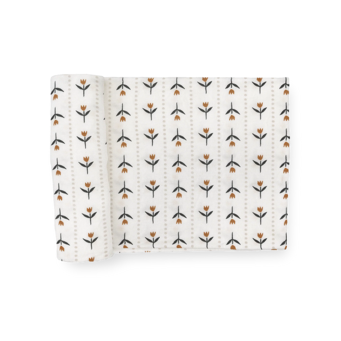 Stretch Knit Swaddle Blanket - Tulip Stripe