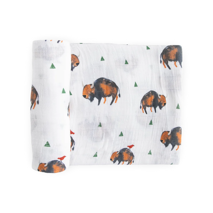Bison Cotton Muslin Swaddle Blanket