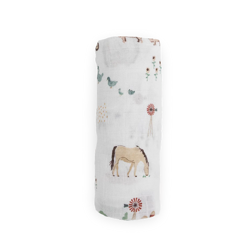Farmyard Cotton Muslin Swaddle Blanket - Nature Baby Outfitter
