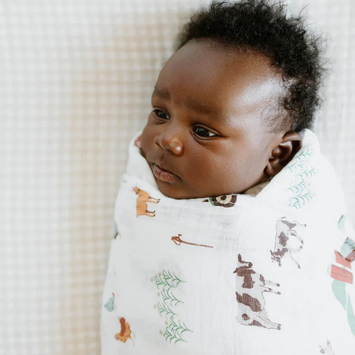 Farmyard Cotton Muslin Swaddle Blanket