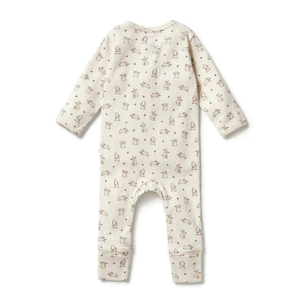 Bunny Love Organic Cotton Pointelle Convertible Sleeper/Romper