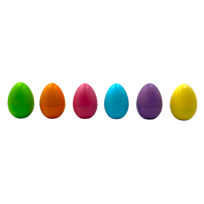 6 Pcs STAINED Magnetic Wooden Eggs in Pastel/Macaron Colors