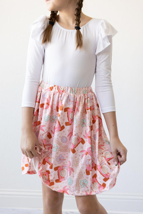 White L/S Flutter Sleeve Leotard