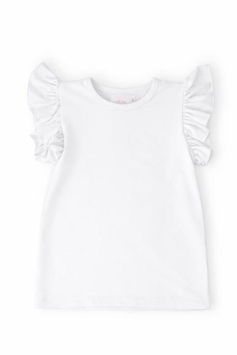 White S/S Ruffle Tee