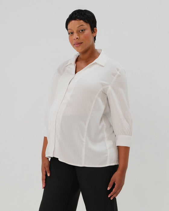 No-Gap Maternity Nursing Button Down Shirt in TENCEL (Regular & Petite) - Nature Baby Outfitter