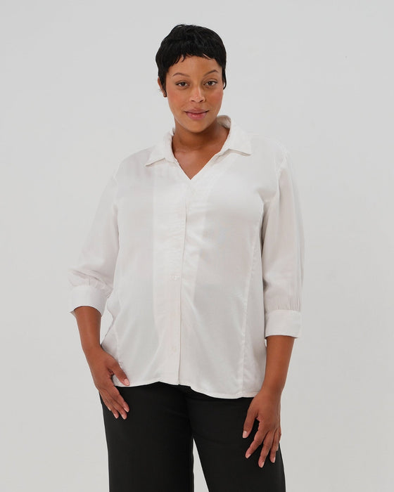 No-Gap Maternity Nursing Button Down Shirt in TENCEL (Regular & Petite) - Nature Baby Outfitter