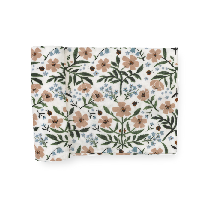 Stretch Knit Swaddle Blanket - Wild Rose