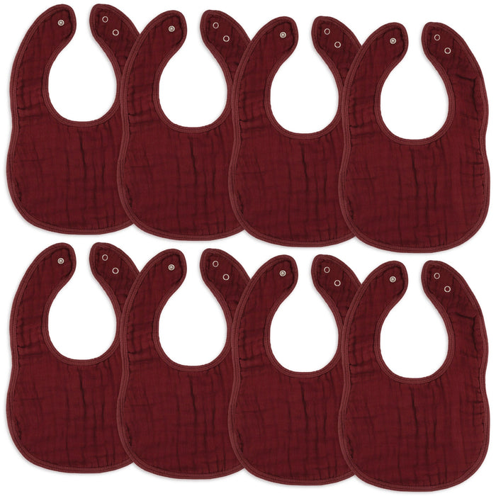 Muslin Bibs in Wine