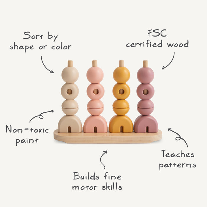 Wooden Multi Shape Stacker - Nature Baby Outfitter