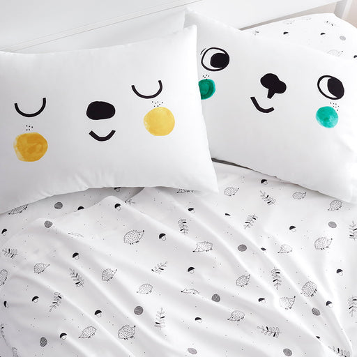2-pack Happy Faces Standard Size Pillowcases - Nature Baby Outfitter