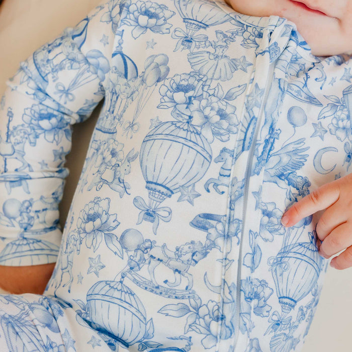 Vintage Carnival Bamboo Zip Up Footie Pajamas
