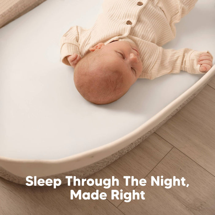 Soft White Isla Bassinet Mattress Sheets Fitted for Baby Girls, Boys - Nature Baby Outfitter