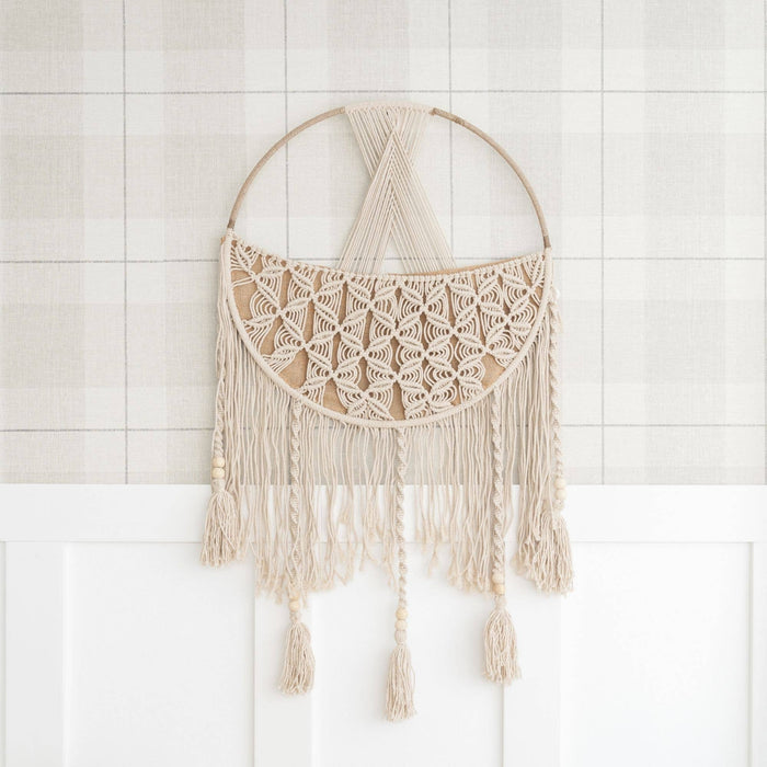 Charlie Farmhouse Macrame Boho Toy Storage with Tassels