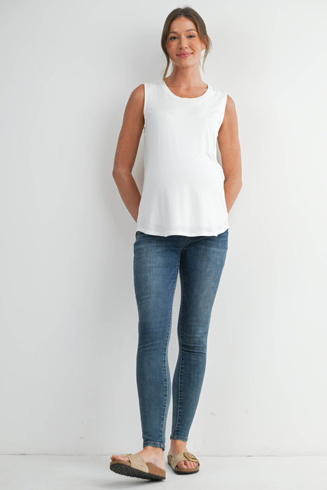 Double Layer Sleeveless Maternity Nursing Knit Tank Top