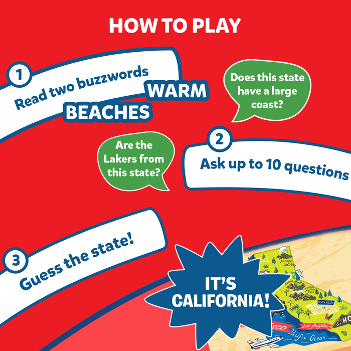 Guess in 10 States of America Card Game