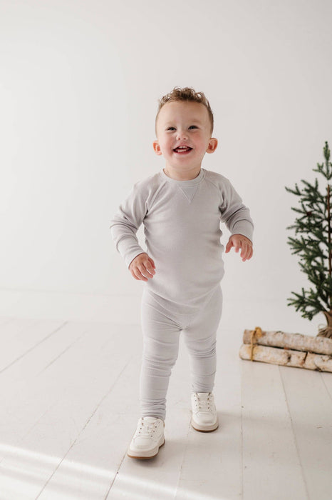 Cream Ribbed Leggings