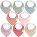 Muted Pastel 8-pack Baby Bandana Bibs for Girls and Boys - Nature Baby Outfitter