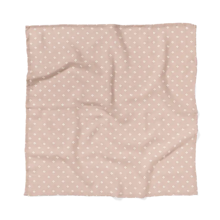 Pink Sand Boho Squares Muslin Swaddle Blanket